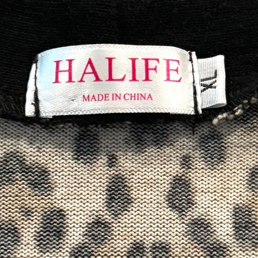 Hailife Size XL Animal Print Long Sleeve Snap Front Cardigan Sweater Coat - Picture 6 of 10